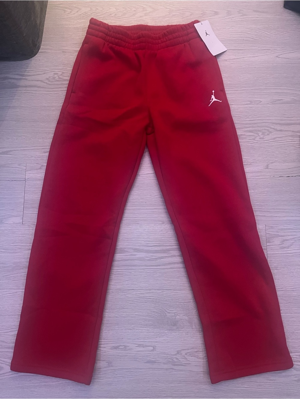 Jordan Red Kids Fleece Joggers with Jumpman Logo size 10 - 12 years